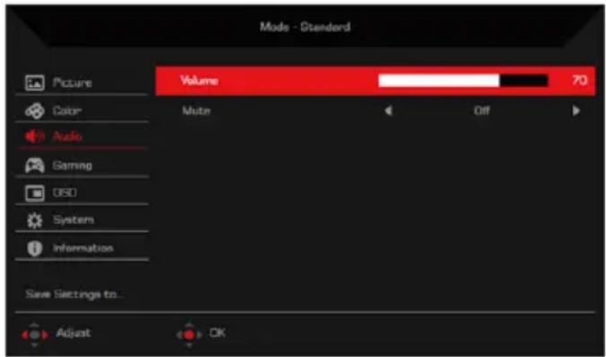 ACER Nitro RX241Y - Adjusting the Audio - 1