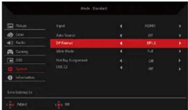 ACER Nitro RX241Y - Adjusting the System - 1