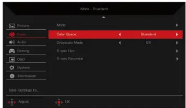 ACER Nitro RX241Y - Adjusting the Color - 2