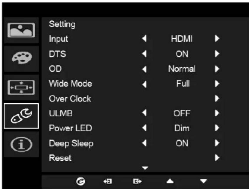 ACER Predator XB271HUT - Adjusting the Setting - 1