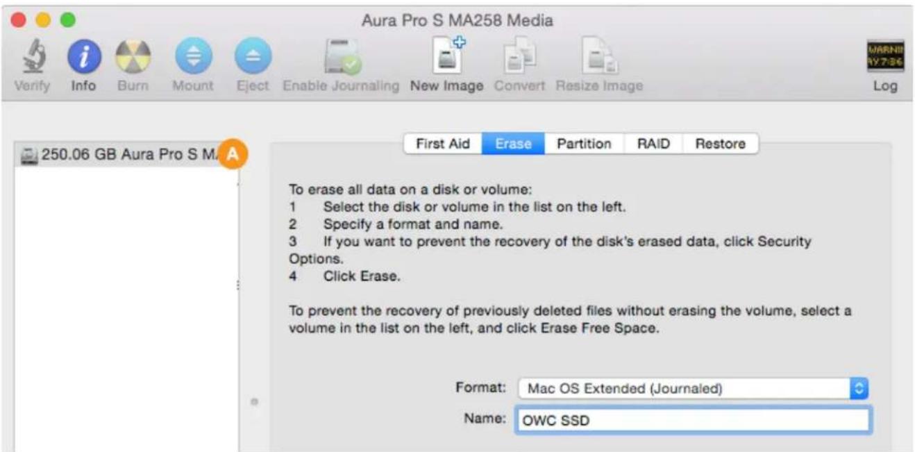 OWC Aura Pro 6G - Formatting Steps: 10.11-10.12 - 7