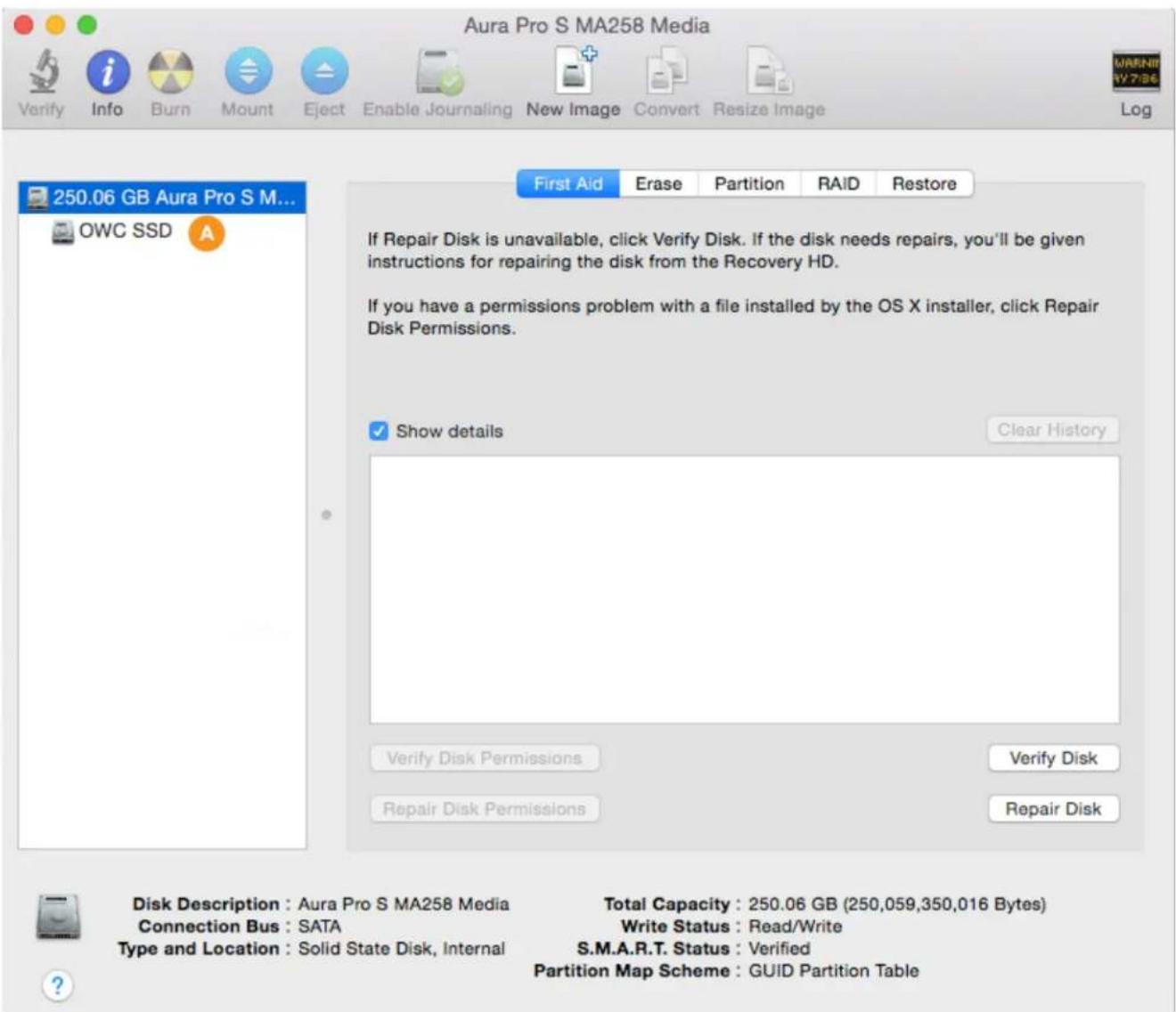 OWC Aura Pro 6G - Formatting Steps: 10.11-10.12 - 10