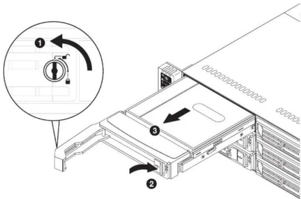 Technical diagram showing server rack with labeled components and directional arrows indicating movement or flow.