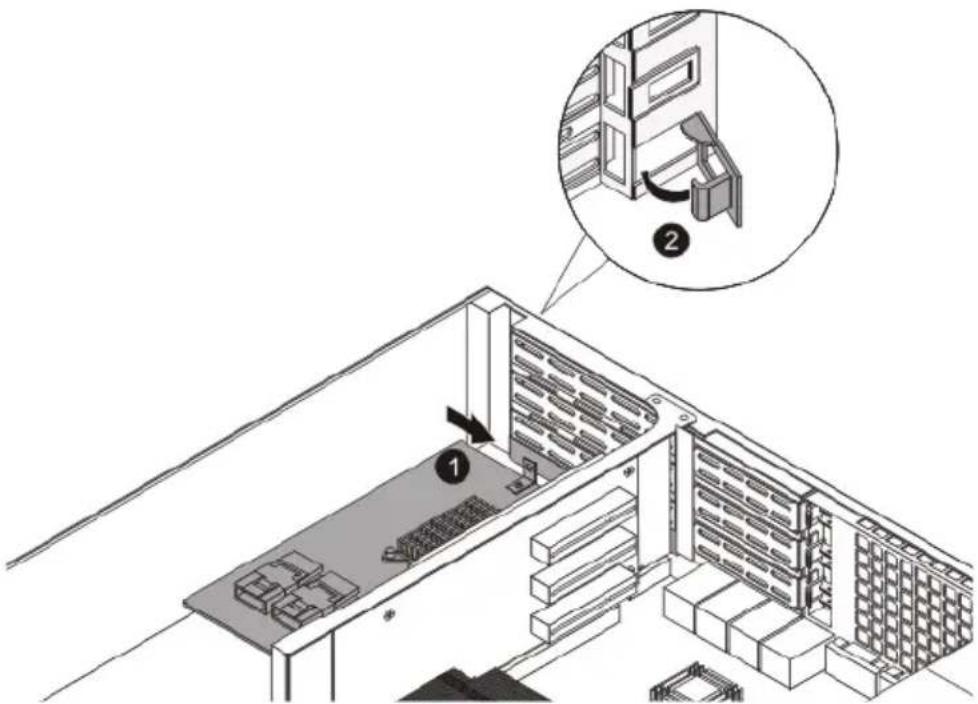 Technical diagram of a server room with labeled components and an inset showing a zoomed-in view of the interior space.