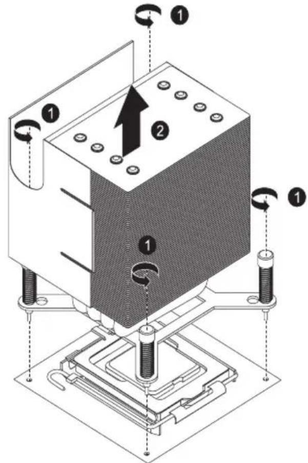 Technical diagram of a mechanical device with numbered components and directional arrows indicating assembly or movement.