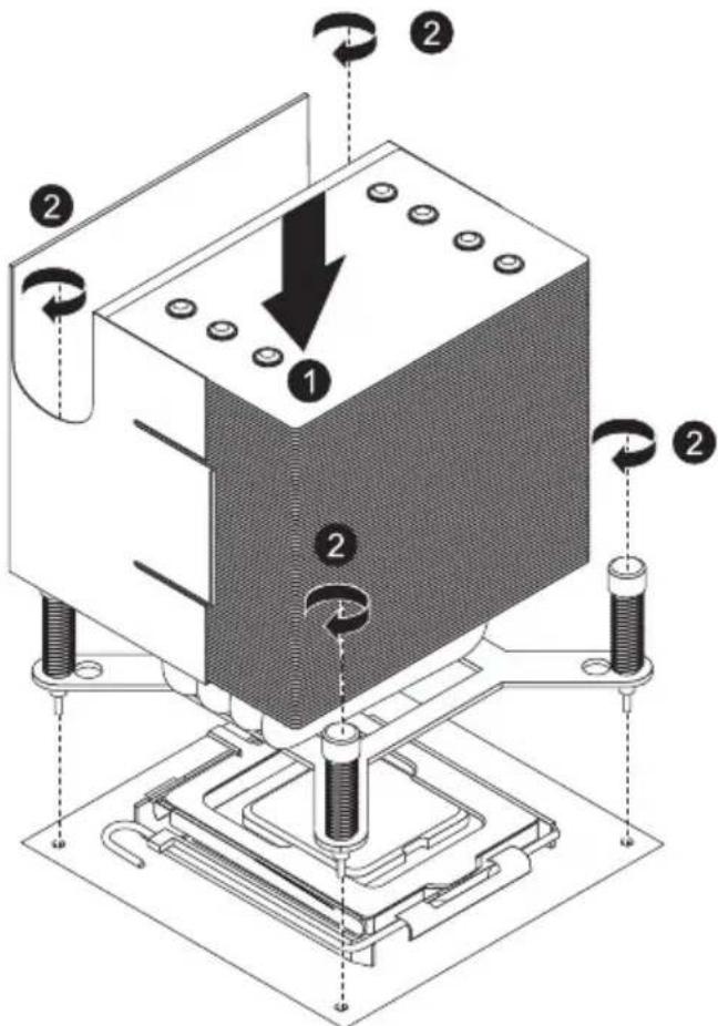 Technical diagram of a mechanical assembly with numbered components and directional arrows indicating motion or force.