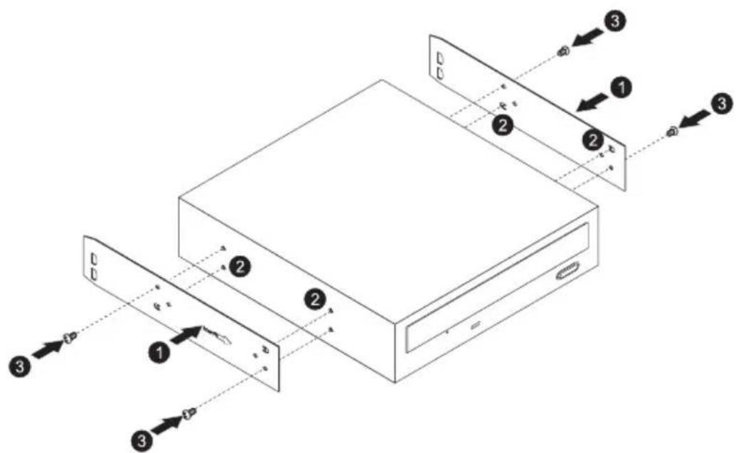 Diagram of an electronic device showing labeled components and directional arrows indicating assembly or flow.