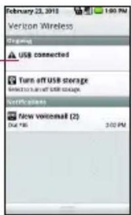 LG Ally - To open the Notifications panel - 1