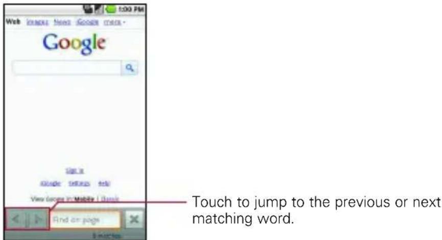 LG Ally - To find text on a webpage - 1
