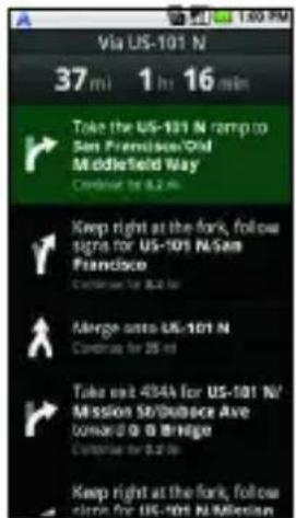 LG Ally - To view turn-by-turn directions in a list - 1