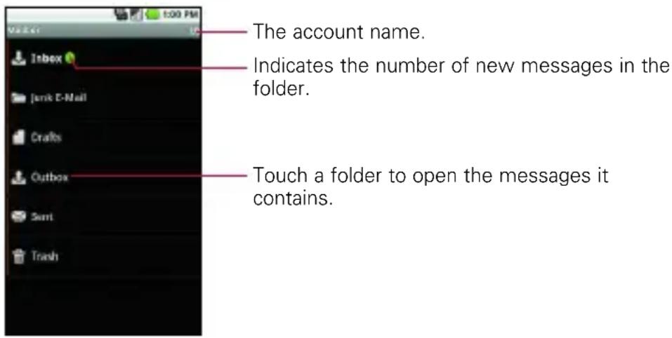 LG Ally - To view an account's folders - 1