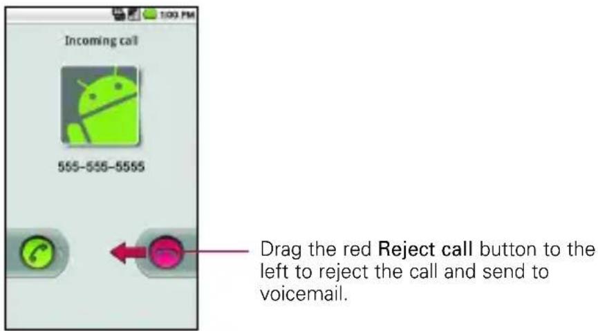 LG Ally - To decline a call and divert it to voicemail - 1