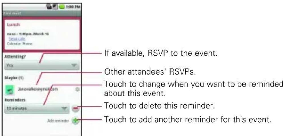 LG Ally - To view information about an event - 1