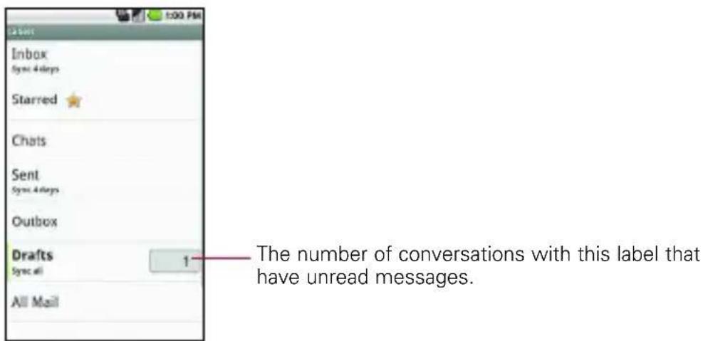 LG Ally - Viewing Conversations by Label - 1