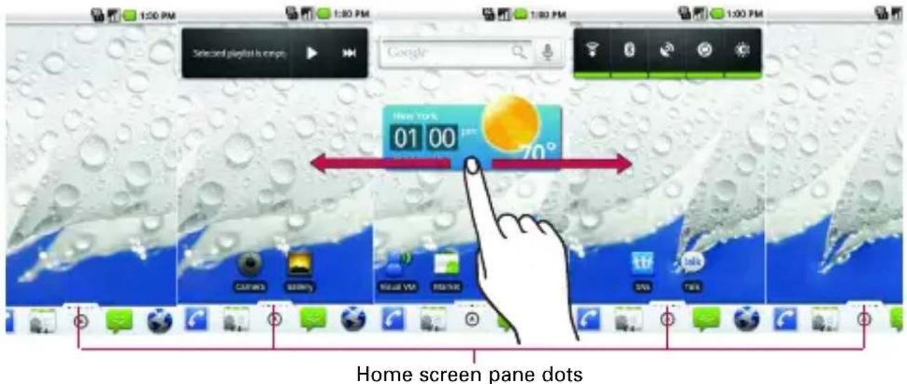 LG Ally - To view other Home screen panes - 3
