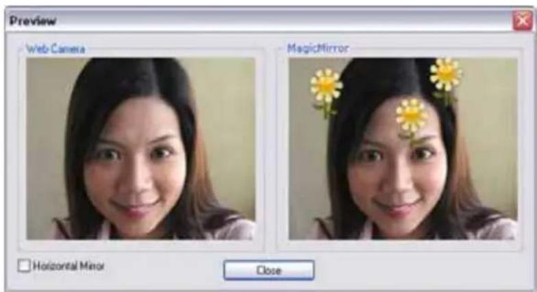 Preview Web Camera MagicMirror Horizontal Mirror Close