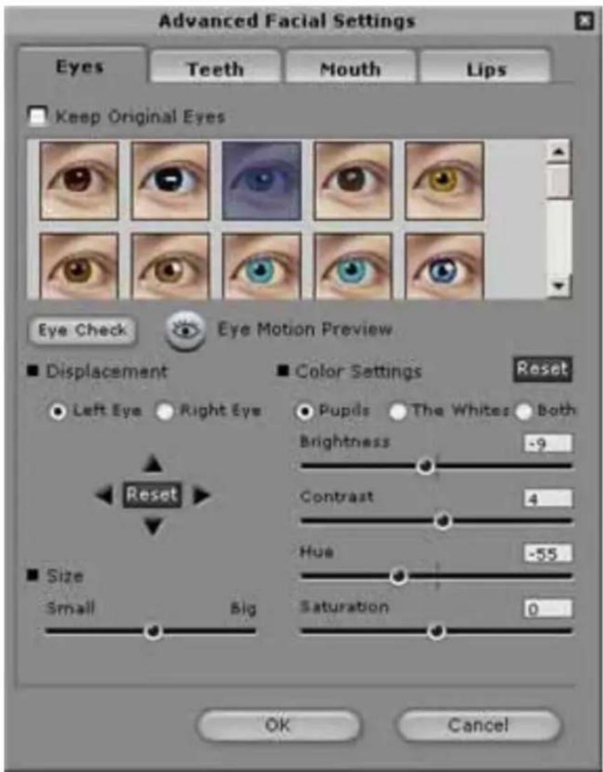 GENIUS Eye 110 - Fortgeschrittene Gesichtseinstellungen: Klichen Sie um die - 1