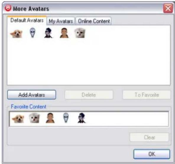 More Avatars Default Avatars My Avatars Online Content Add Avatars Delete To Favorite Favorite Content Clear OK