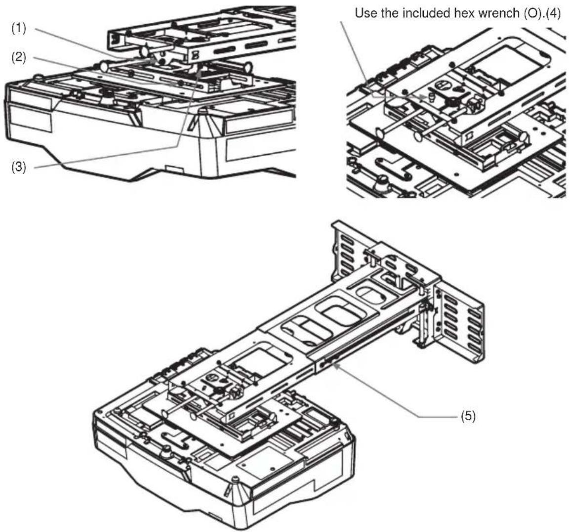 HITACHI HAS-WM06 - ⑭ -4. Tighten the five loosened fastening screws (1) to (5). - 1