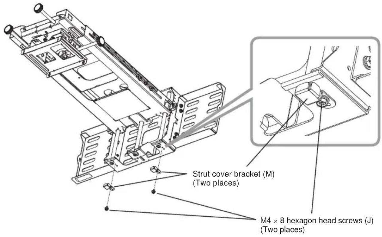 Strut cover bracket (M) (Two places) M4 × 8 hexagon head screws (J) (Two places)