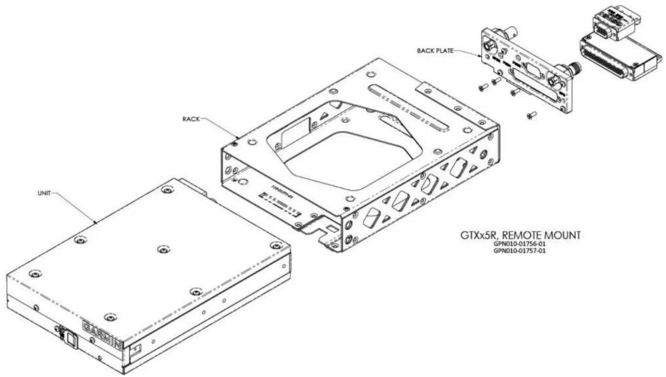 UNIT RACK 1400246 BACK PLATE GTXx5R, REMOTE MOUNT GPN010-01756-01 GPN010-01757-01