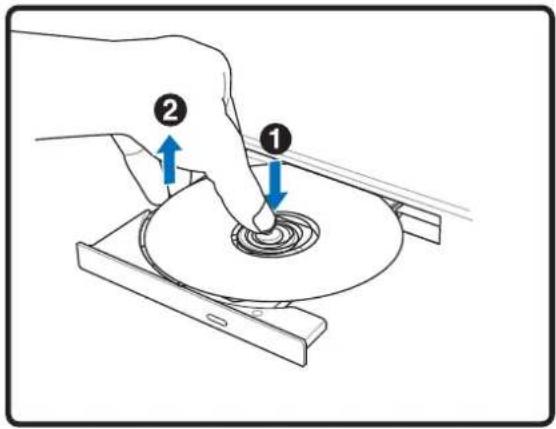 ASUS A8JS - Removing an optical disc - 1