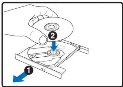 ASUS A8JS - Optical Drive Inserting an optical disc - 2