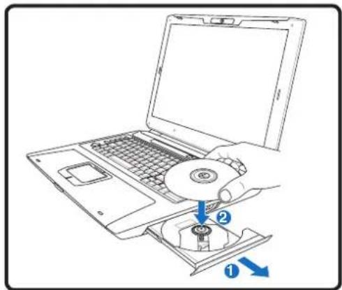 ASUS ROG G70S - Optical Drive Inserting an optical disc - 2