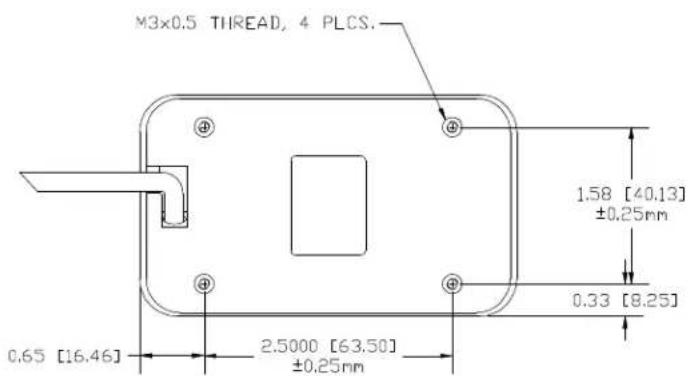 M3x0.5 THREAD, 4 PLCS. 1.58 [40.13] ±0.25mm 0.33 [8.25] 0.65 [16.46] 2.5000 [63.50] ±0.25mm