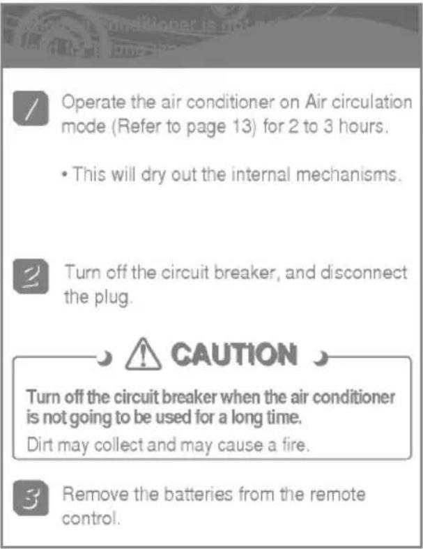LG LS-J0764DL - When the air conditioner is not going to be used for a long time. - 1