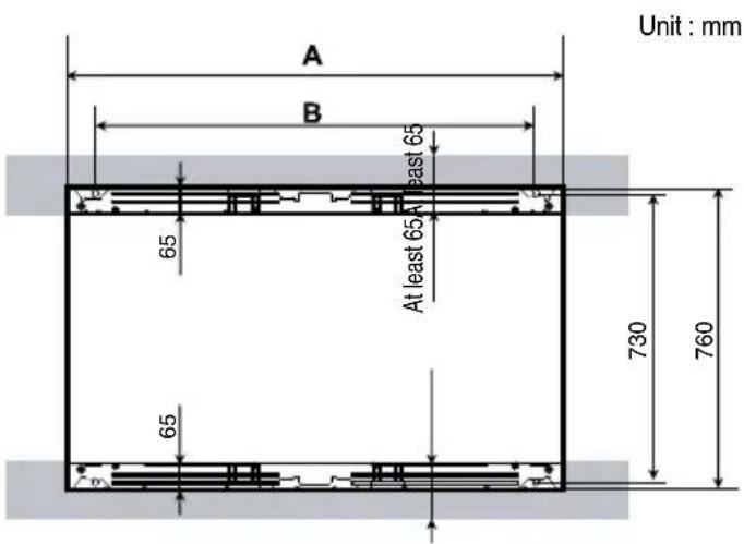 LG ARUV100LT3 - The location of the Anchor bolts - 1