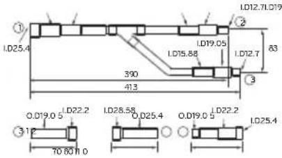 LG ARUV180LTS4 - Y branch pipe - 3
