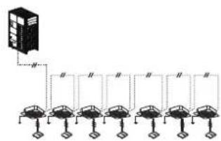 LG ARUV168DTE5 - Example) Connection of communication cable - 1