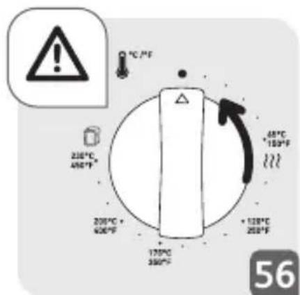 210°C 450°F 200°C 400°F 170°C 350°F + 120°C 250°F + 65°C 150°F 56