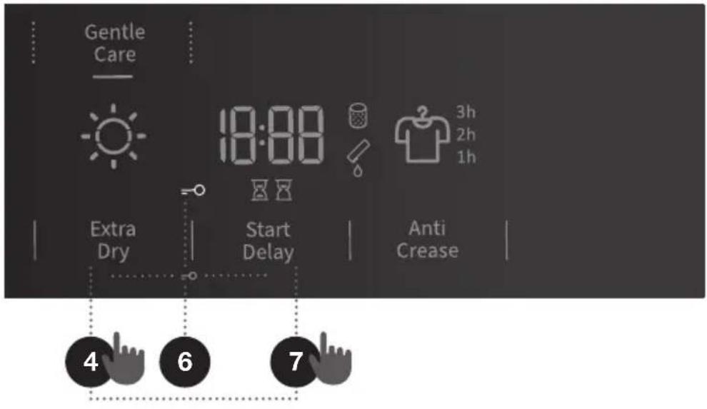 Gentle Care 18:00 Extra Dry Start Delay Anti Crease 4 6 7