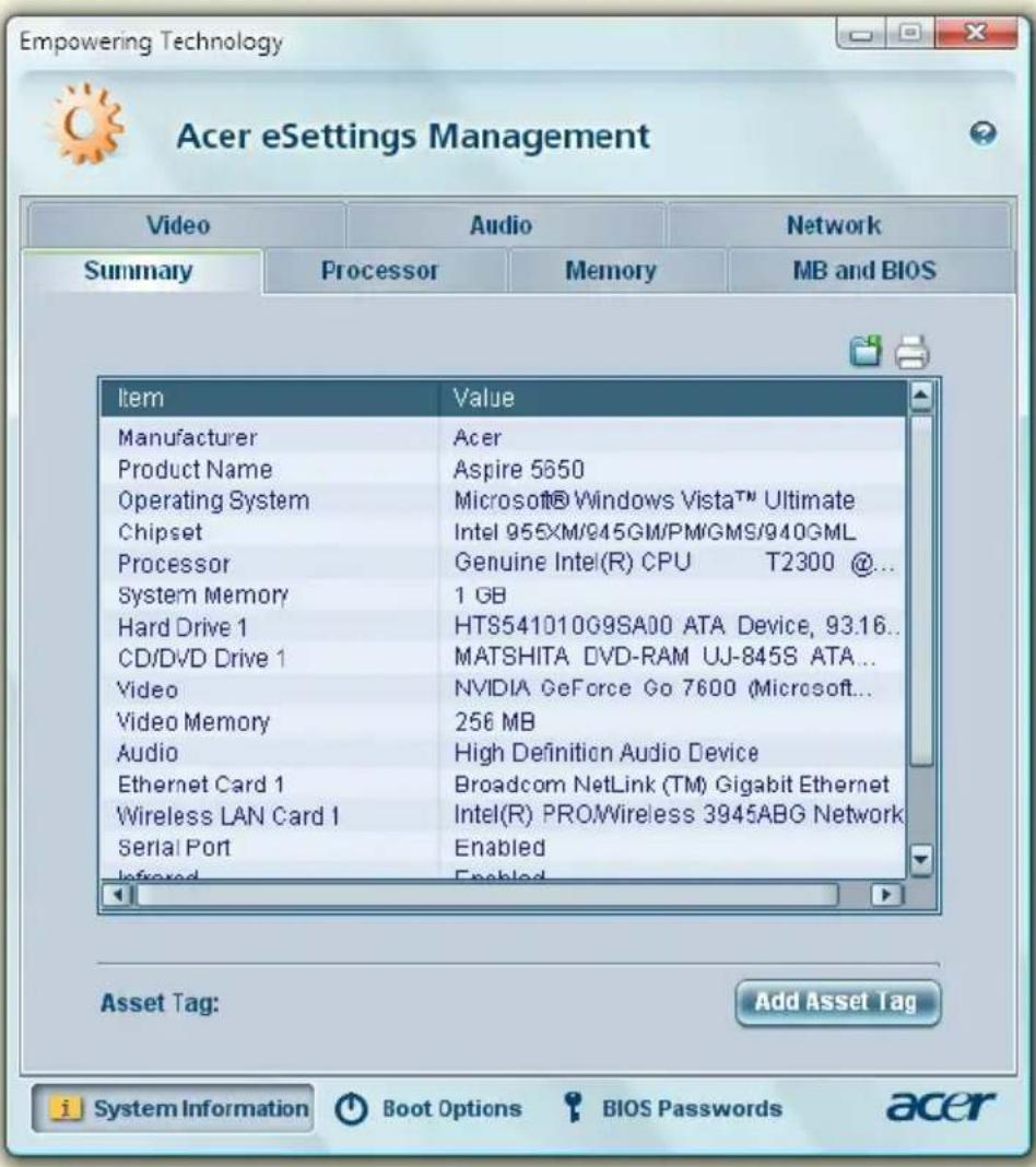 ACER TravelMate 2480 - Acer eSettings Management - 2