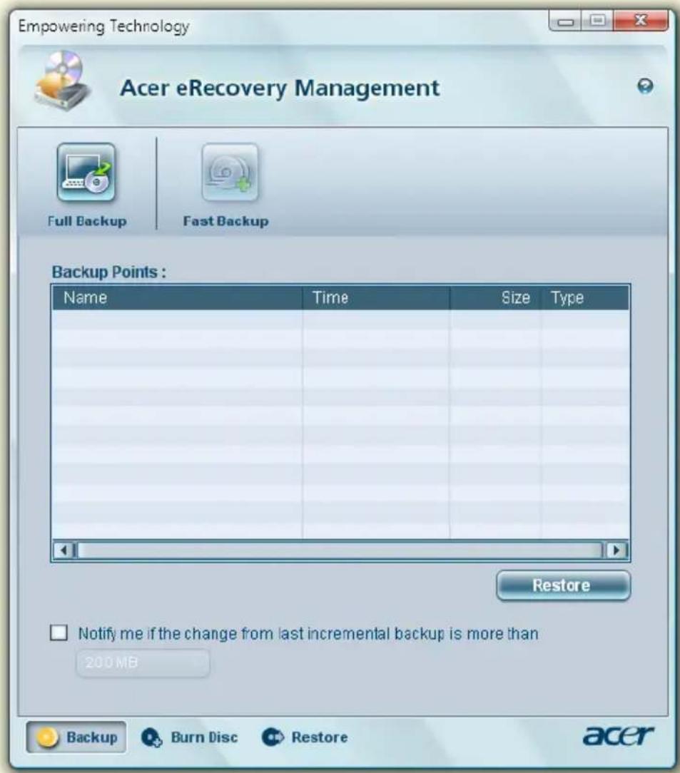 ACER TravelMate 2480 - Acer eRecovery Management - 2