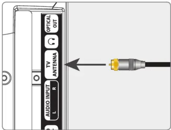 GPX TE1384B - Connecting a TV Antenna - 1