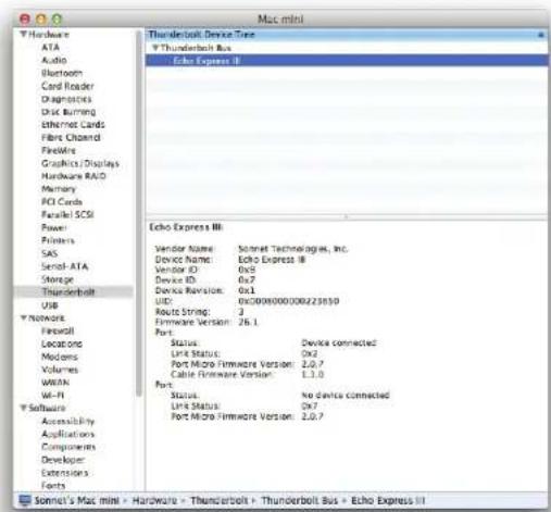 Sonnet Echo Express SE III-R - B - Verify Installed Cards are Recognized - 2