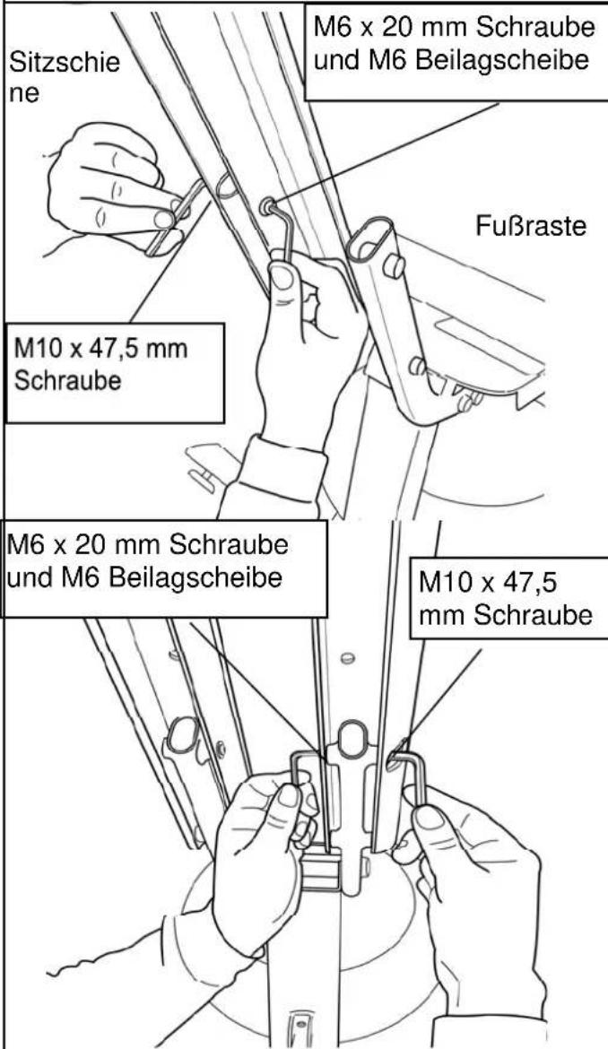 First Degree Fitness VX-2 Fluid Rower - Befestigen der Sitzschiene am Hauptrahmen für VX-2 - 2