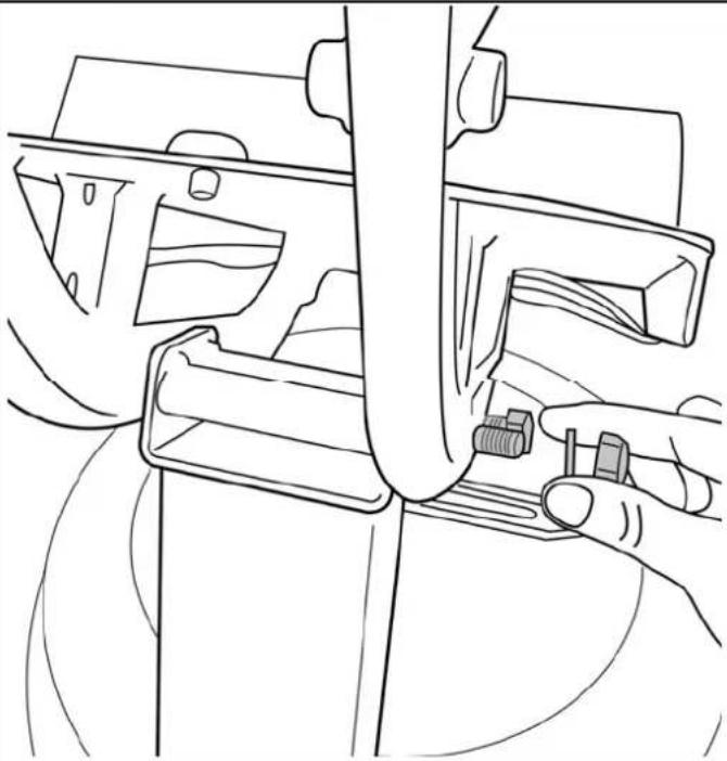 First Degree Fitness VX-2 Fluid Rower - Befestigen der Fußrasten am Hauptrahmen für VX-2 - 2