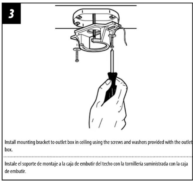 WESTINGHOUSE Urban Gale - MOUNTING BRACKET INSTALLATION INSTALACIÓN CON SOPORTE DE MONTAJE - 1