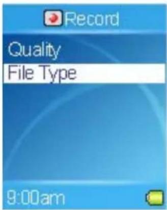 Record Quality File Type 9:00am