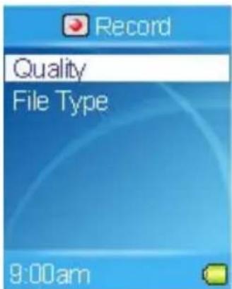 Record Quality File Type 9:00am