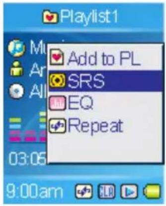 Playlist1 Add to PL SRS EQ Repeat 03:05 9:00am