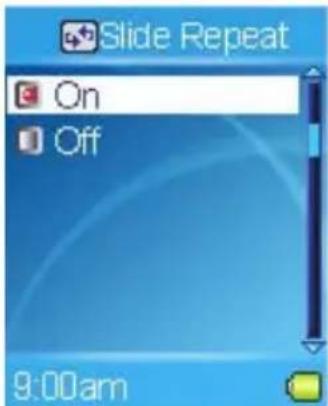 Slide Repeat On Off 9:00am