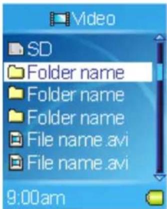 Video SD Folder name Folder name Folder name File name.avi File name.avi 9:00am