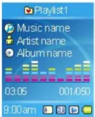 Playlist1 Music name Artist name Album name 03:05 001/050 9:00am A HLD
