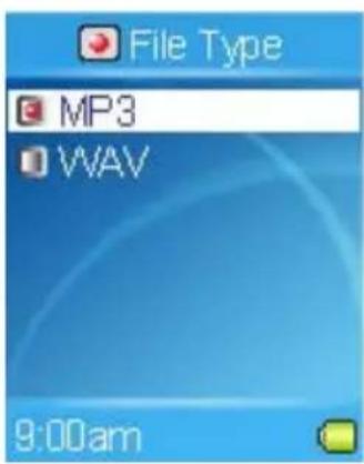 File Type MP3 WAV 9:00am