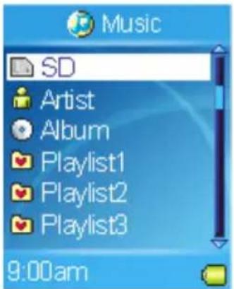 Music SD Artist Album Playlist1 Playlist2 Playlist3 9:00am